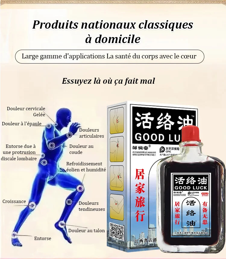 Huile activante pour soulager la douleur et stimuler la circulation